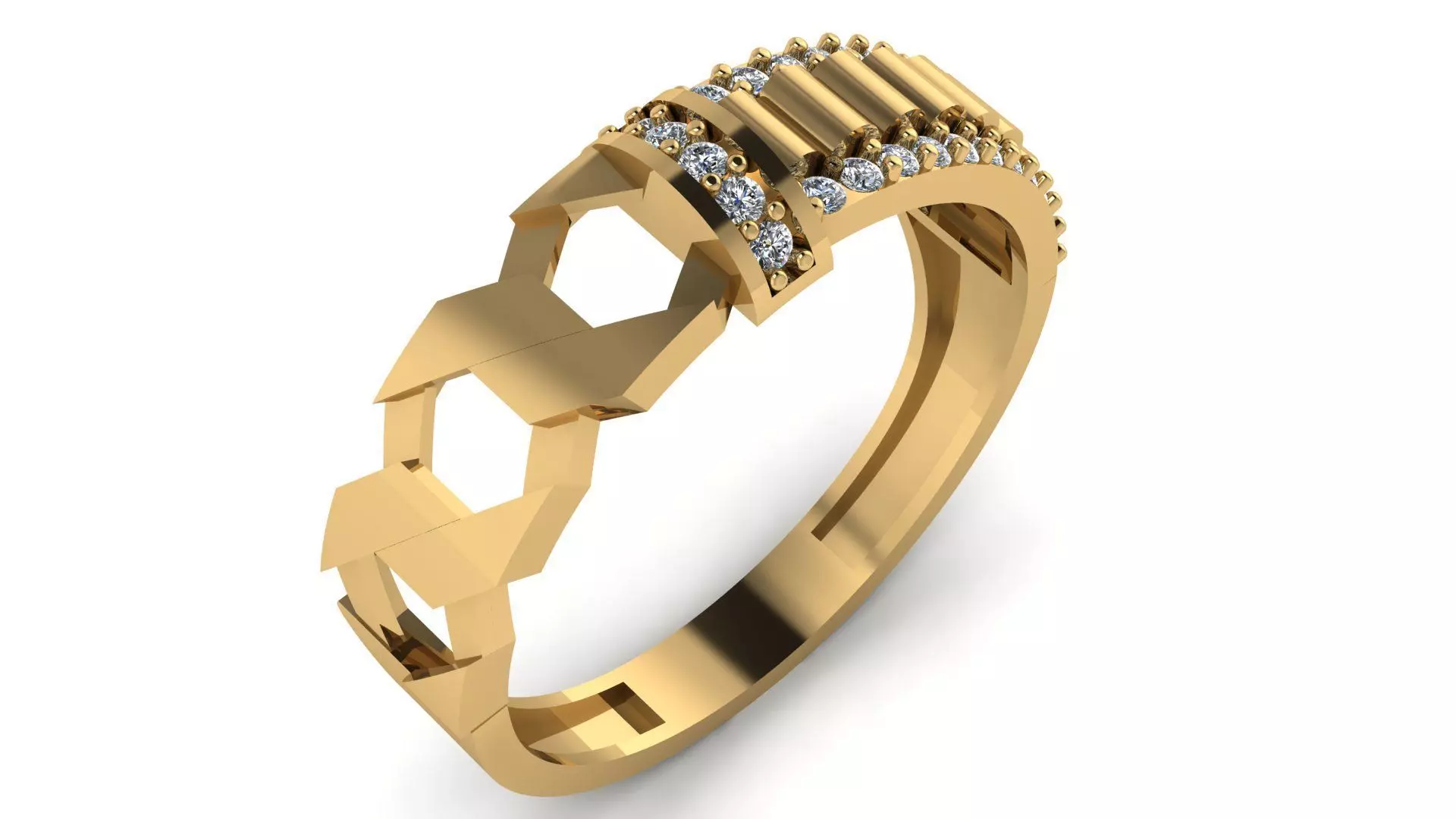 wedding Ring cocktail gemstone printable collection R 009 3D print model