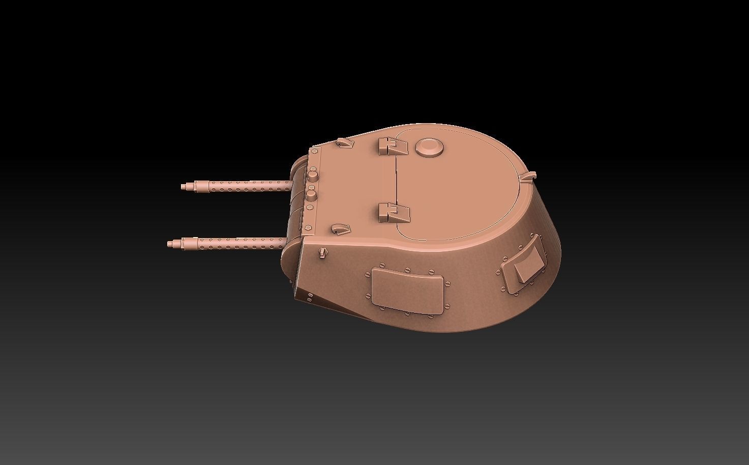 Panzer 1 Tank Turret ROYALTY FREE VERSION 3D print model_7
