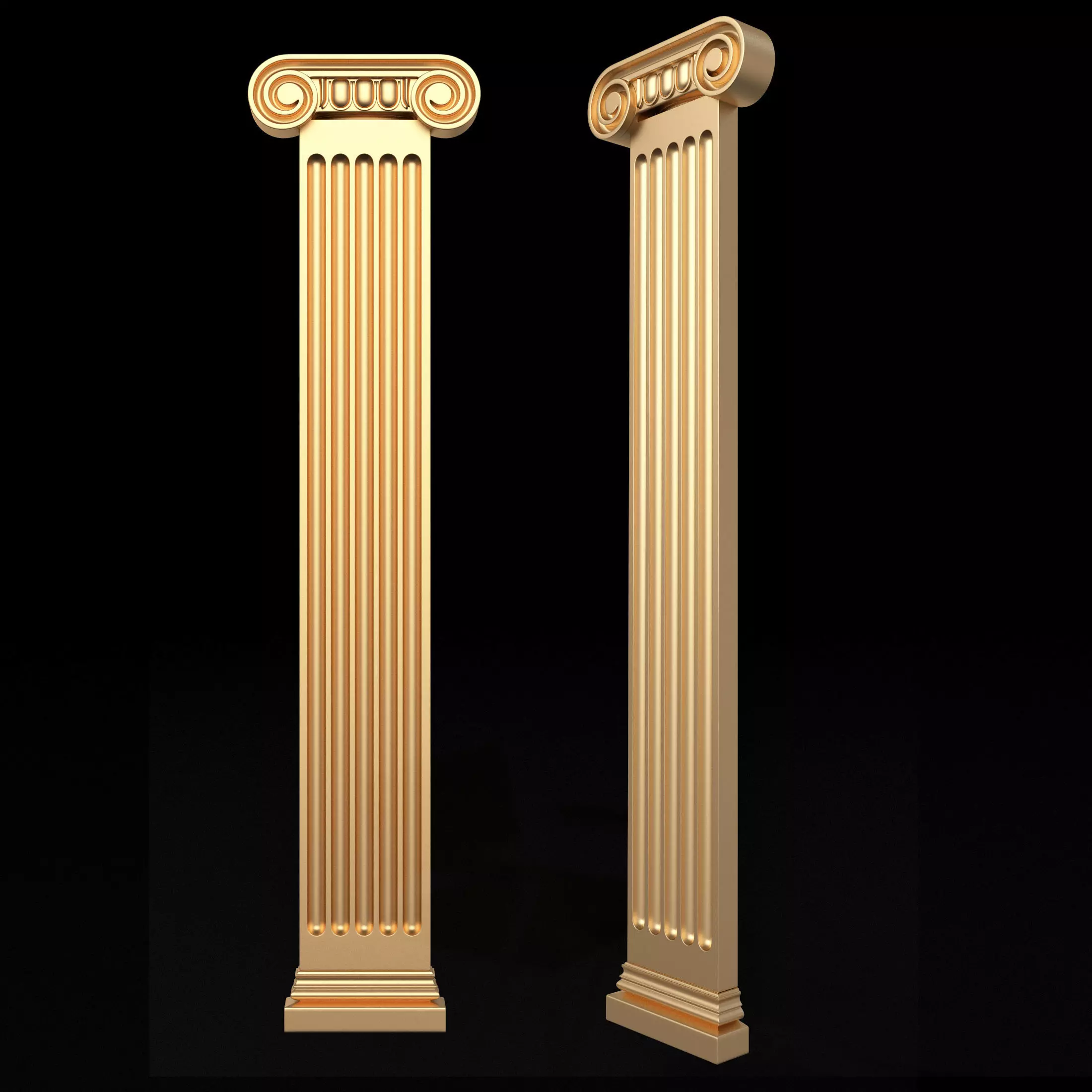 Column Capital 01 Low-poly 3D model_0