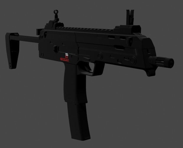 HK MP7 Low-poly 3D model_1