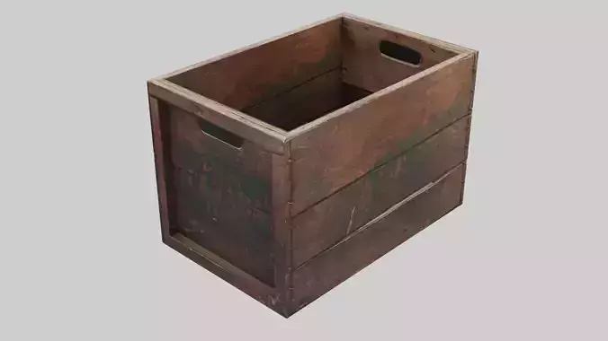 Wood Crate - Very Low Poly 3D Model