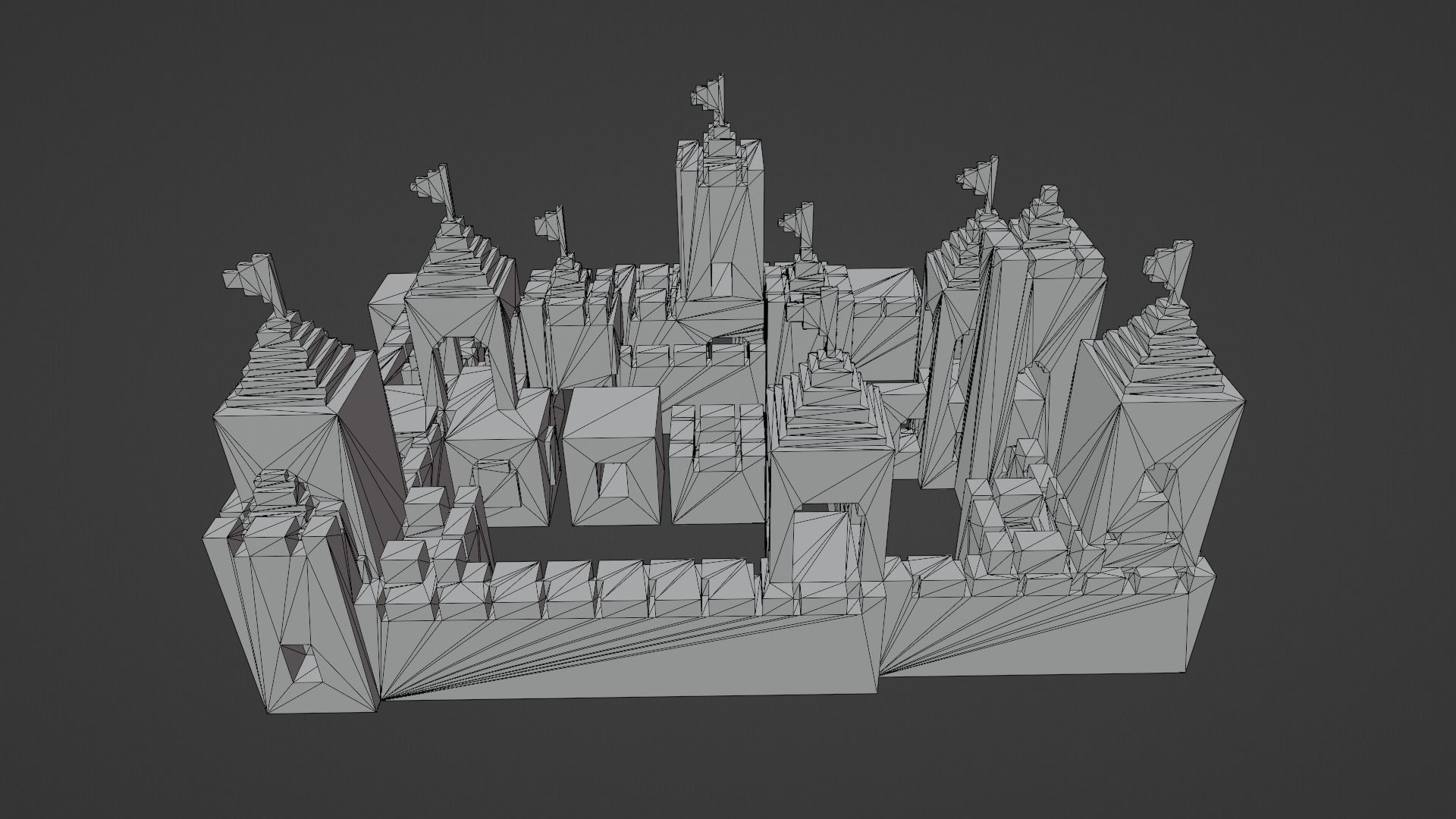 Voxel Castle Low-poly 3D model_18