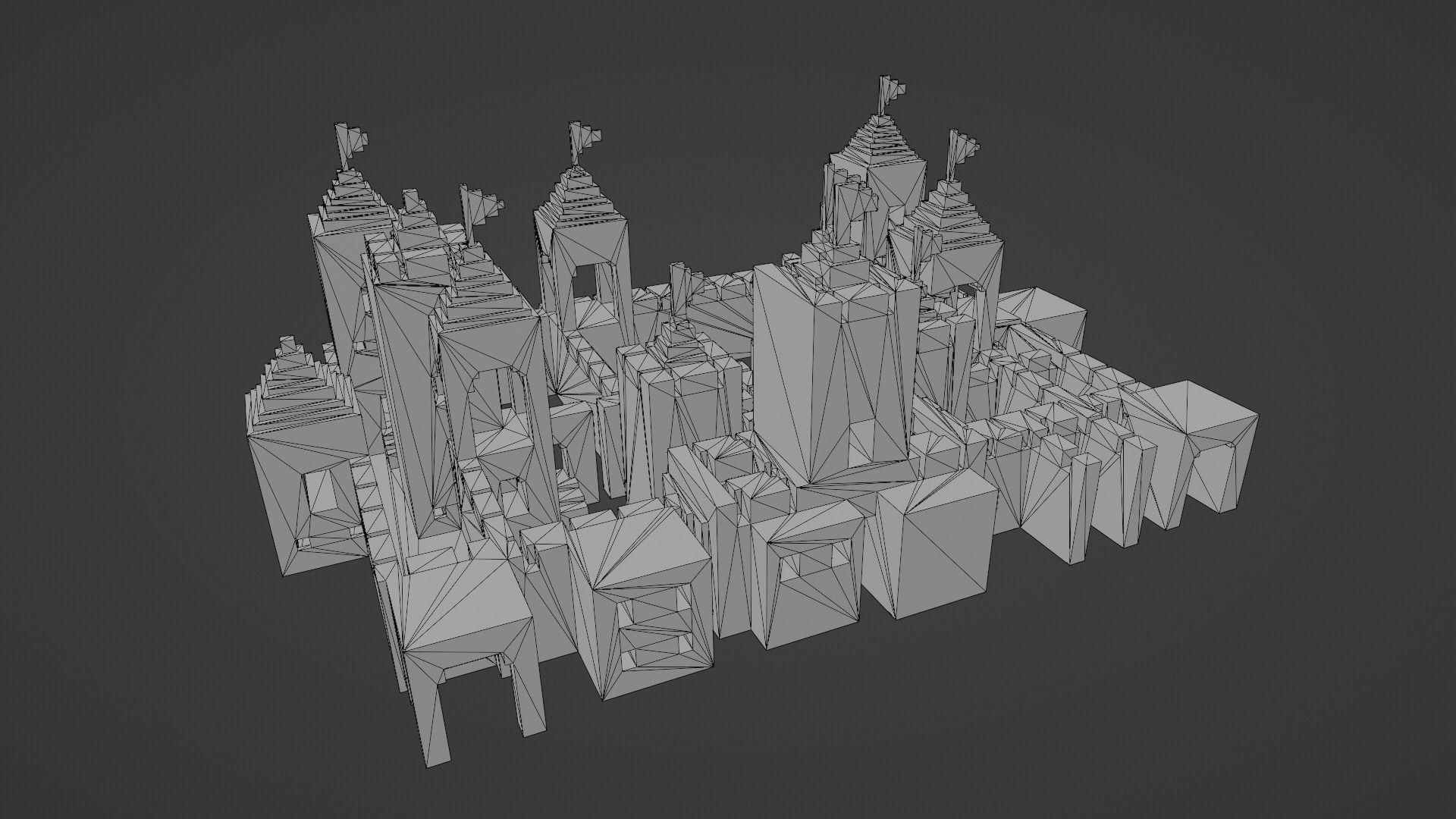Voxel Castle Low-poly 3D model_19