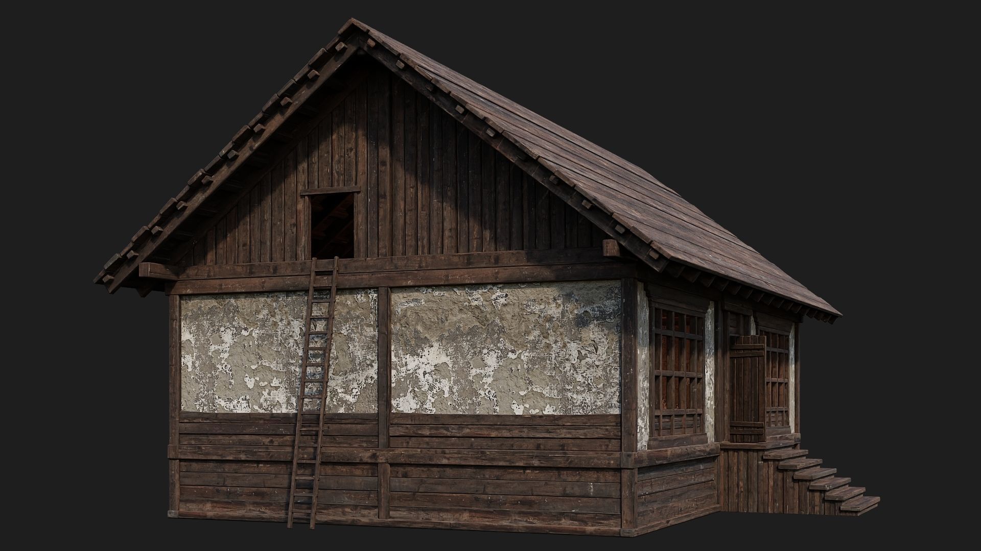 Old Medieval Building 4K Textures GameReady 134 Low-poly 3D model_3