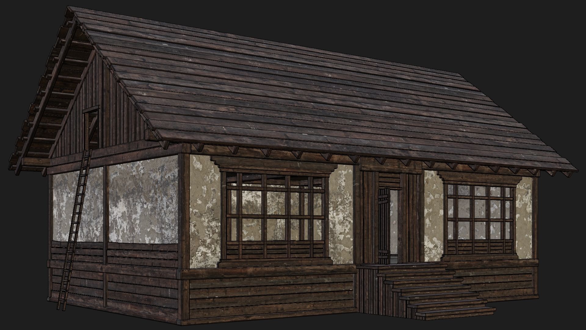 Old Medieval Building 4K Textures GameReady 134 Low-poly 3D model_6