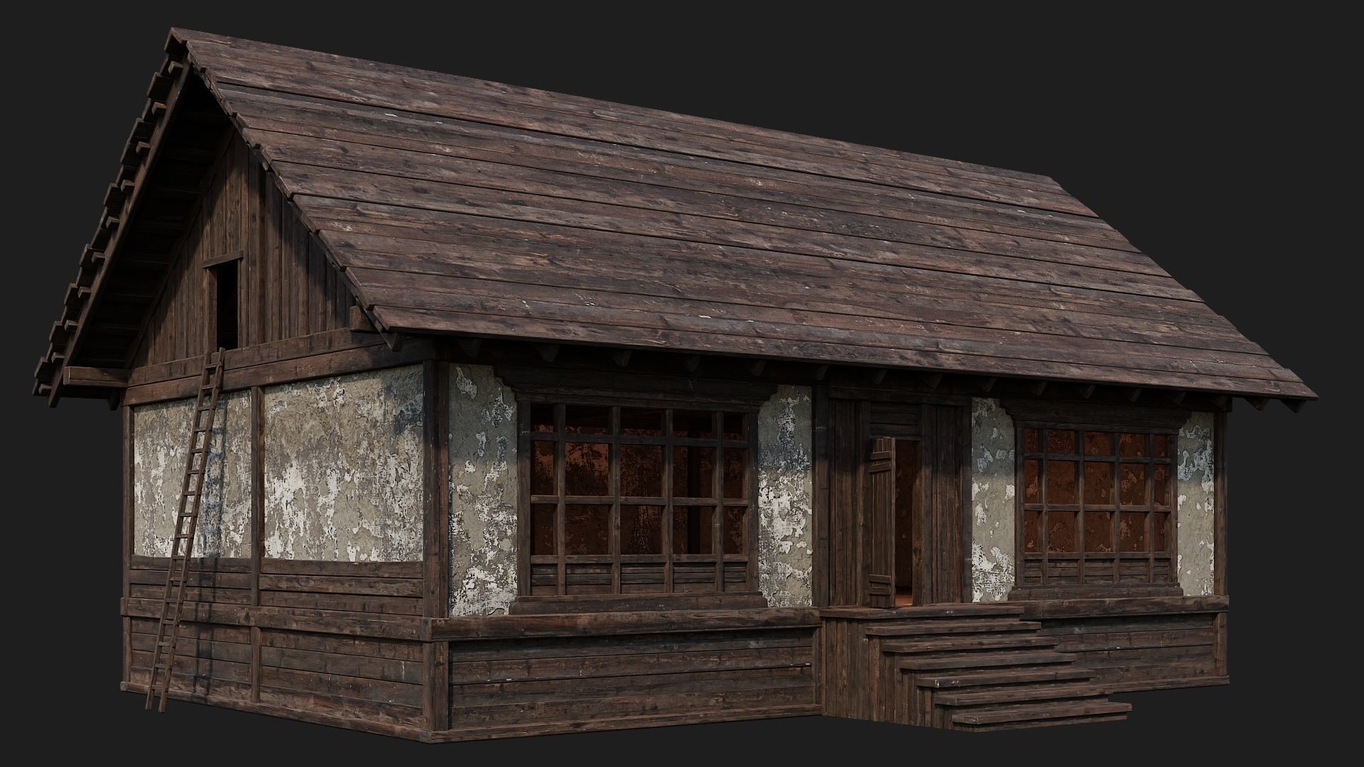 Old Medieval Building 4K Textures GameReady 134 Low-poly 3D model_1