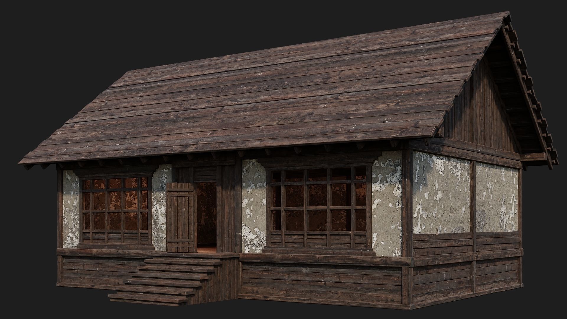 Old Medieval Building 4K Textures GameReady 134 Low-poly 3D model_7