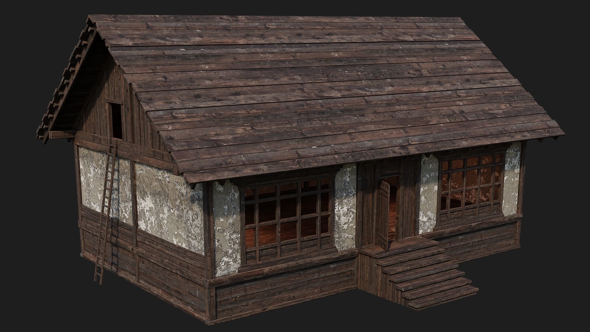 Old Medieval Building 4K Textures GameReady 134 Low-poly 3D model_4