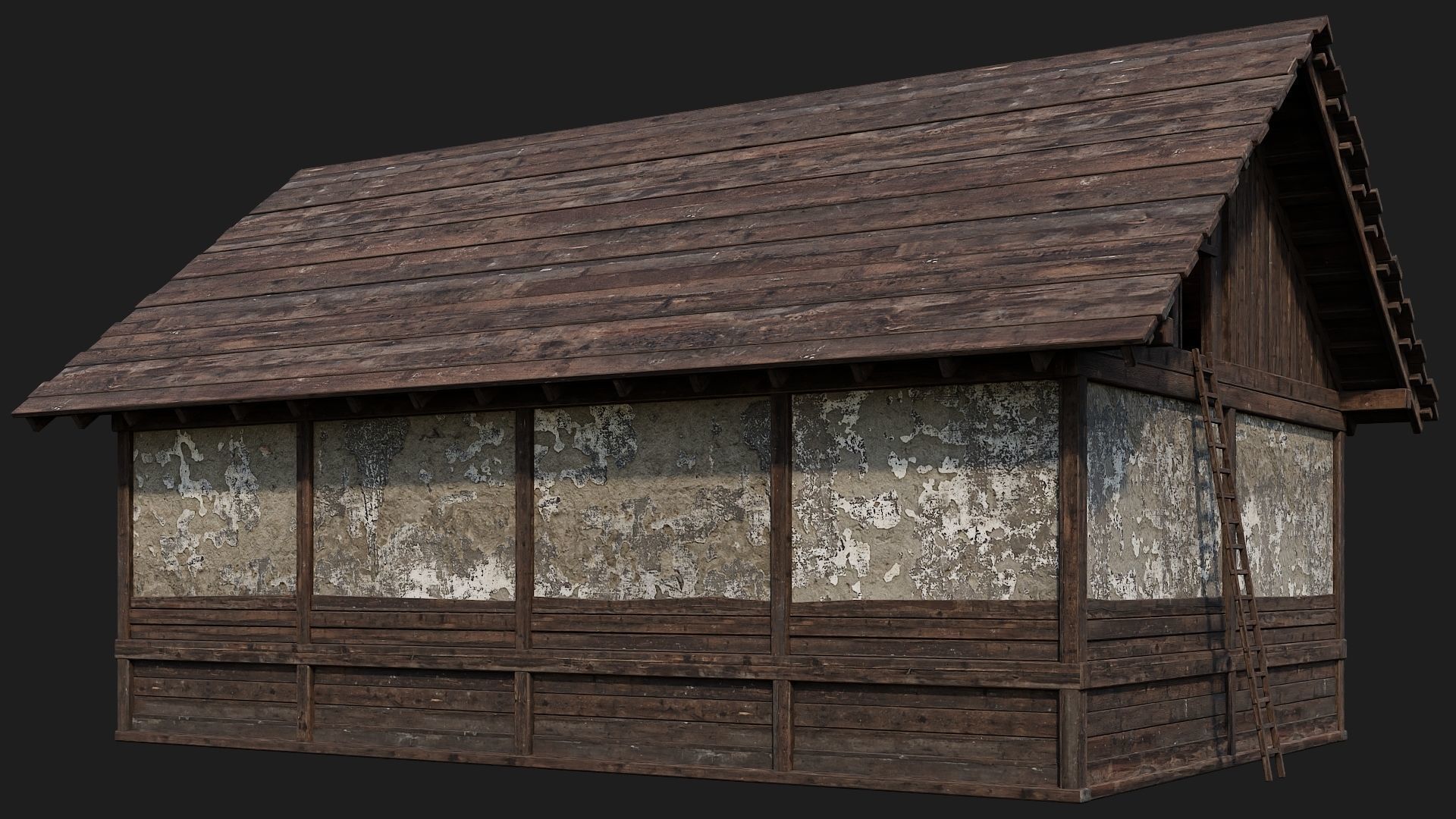 Old Medieval Building 4K Textures GameReady 134 Low-poly 3D model_9