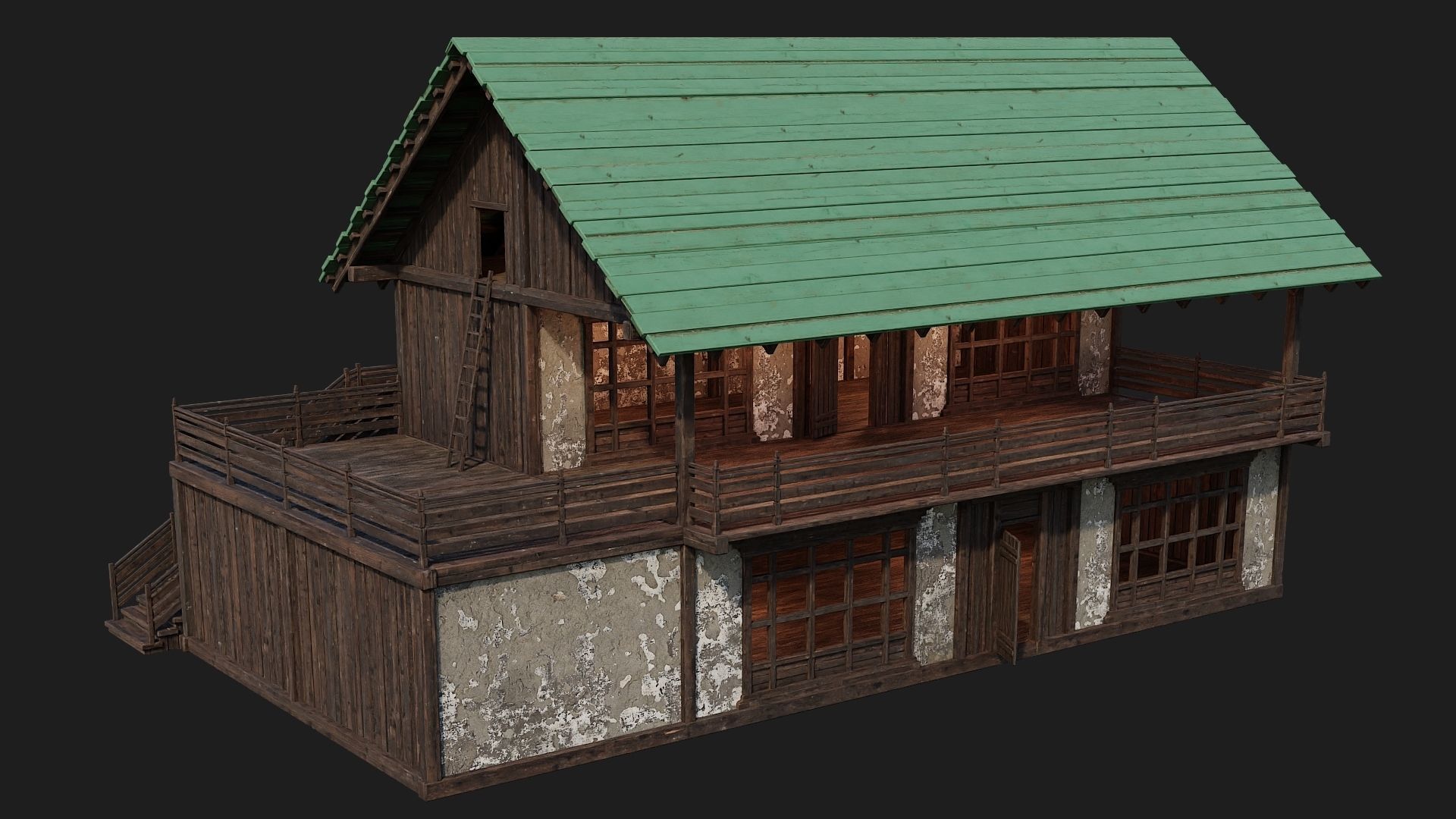 Old Medieval Building 4K Textures GameReady 135 Low-poly 3D model_4