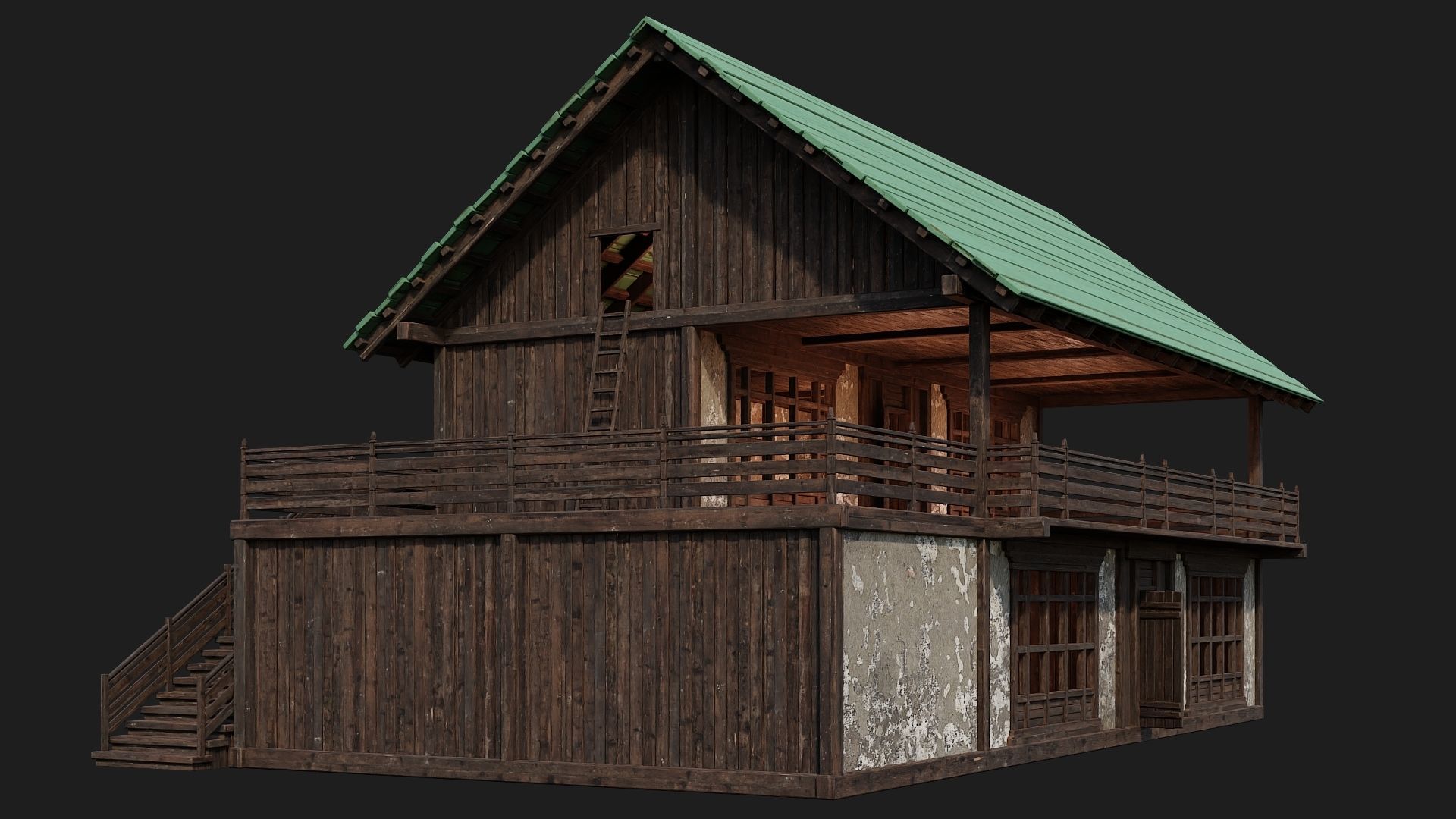 Old Medieval Building 4K Textures GameReady 135 Low-poly 3D model_3
