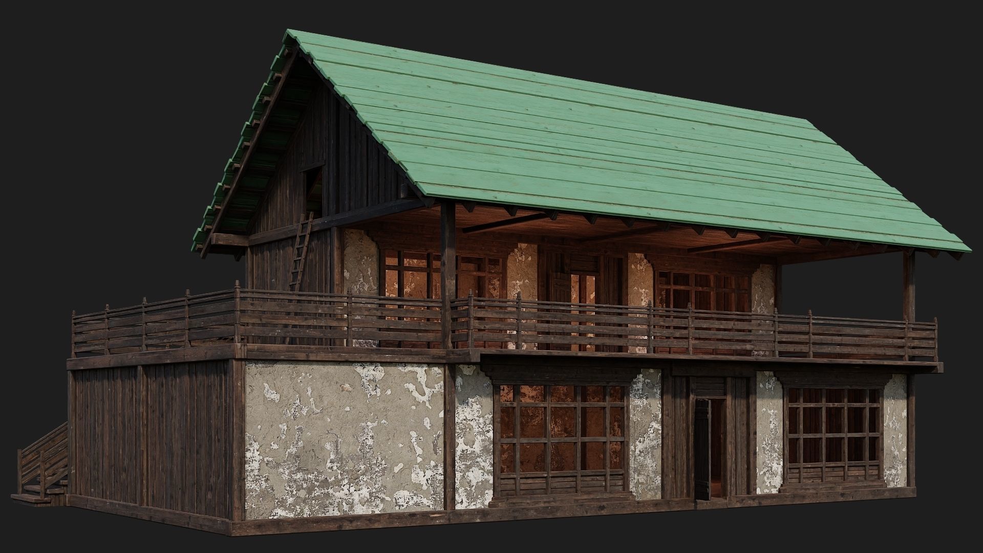 Old Medieval Building 4K Textures GameReady 135 Low-poly 3D model_1