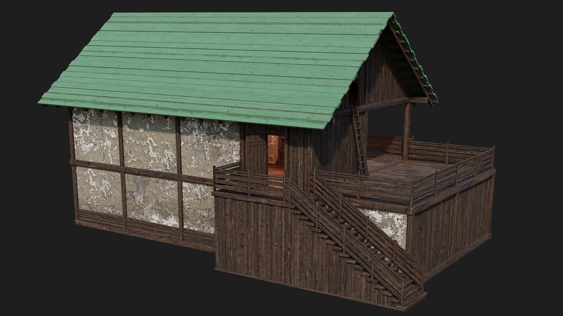 Old Medieval Building 4K Textures GameReady 135 Low-poly 3D model_10