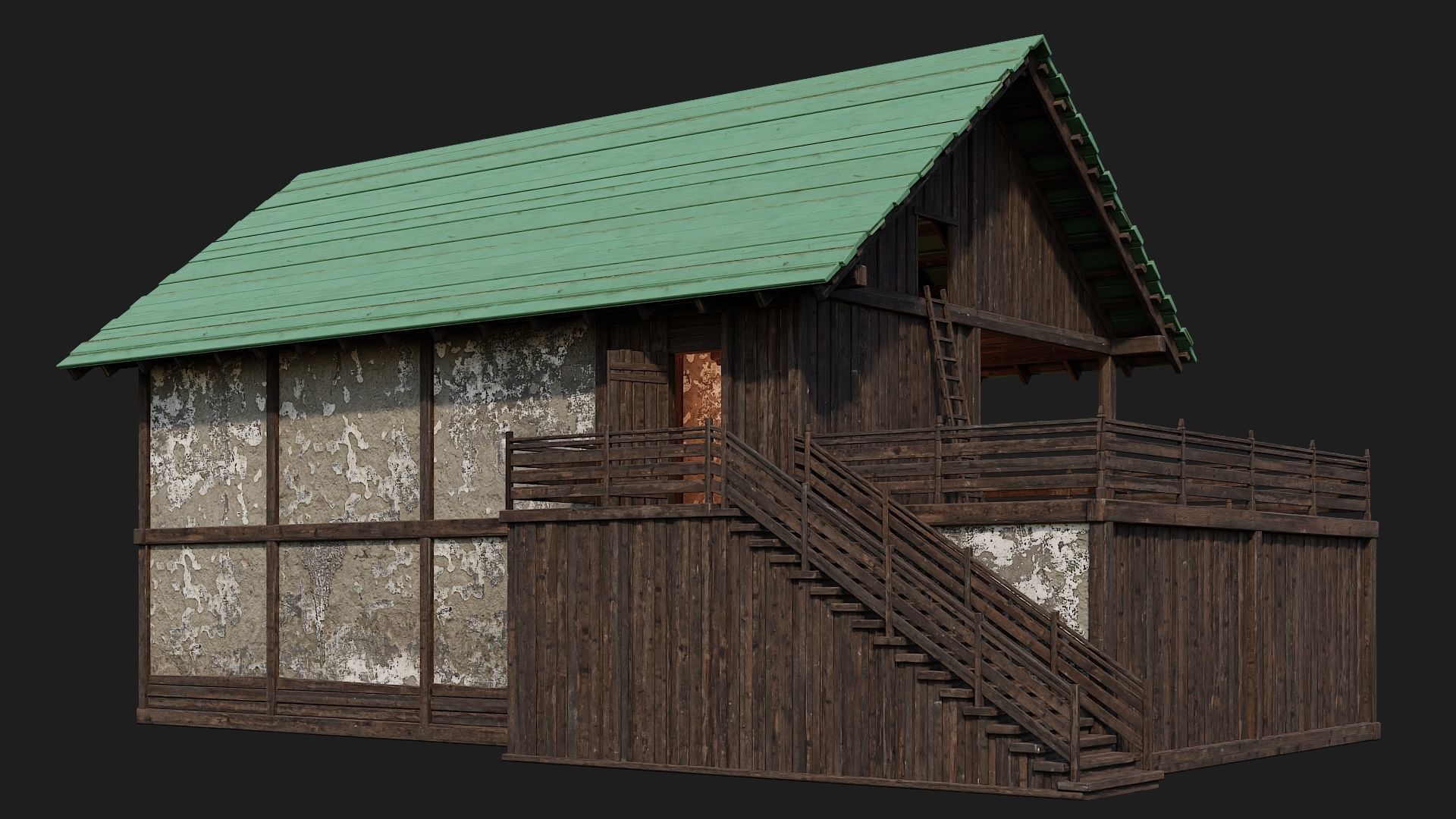 Old Medieval Building 4K Textures GameReady 135 Low-poly 3D model_9