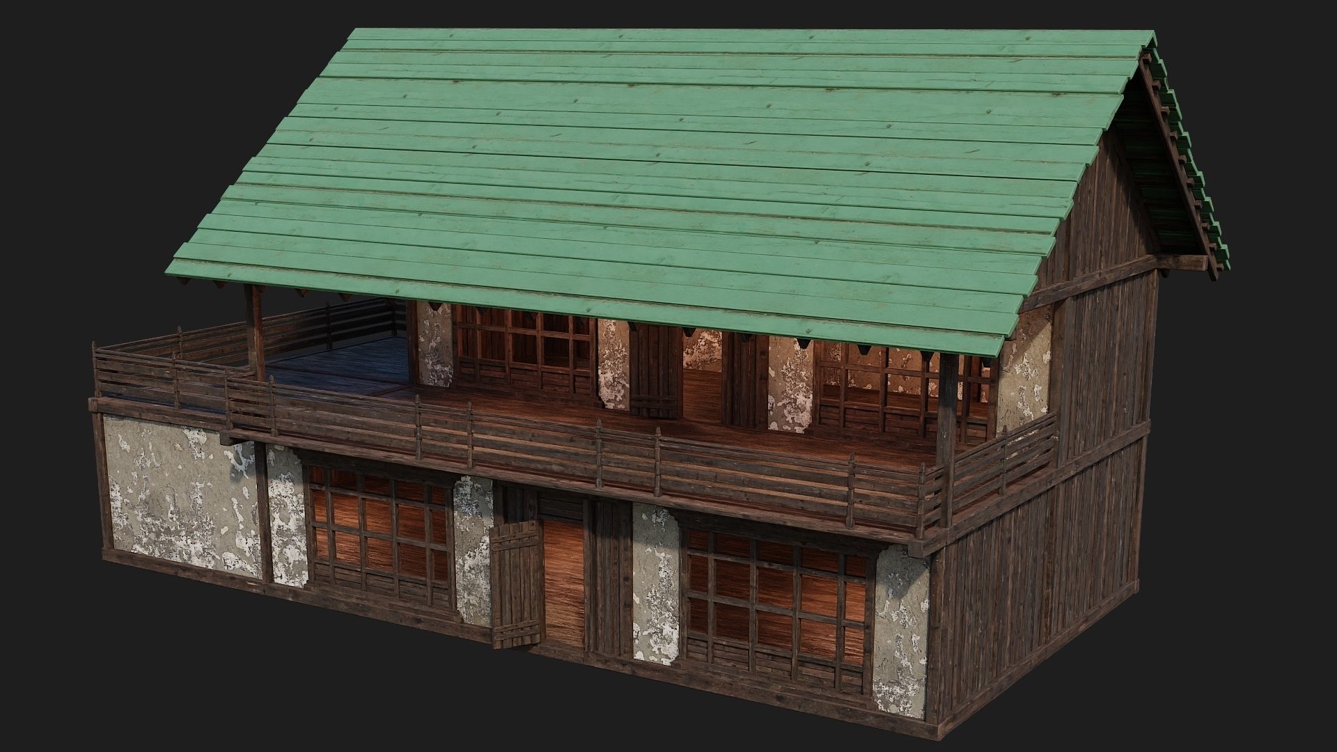 Old Medieval Building 4K Textures GameReady 135 Low-poly 3D model_11