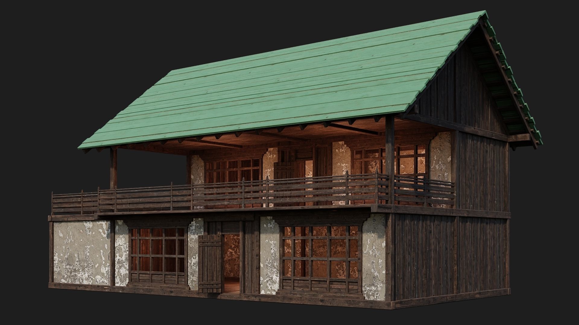 Old Medieval Building 4K Textures GameReady 135 Low-poly 3D model_7