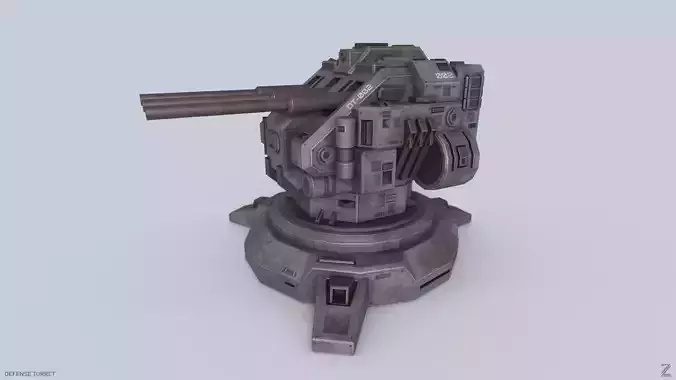 Defense turret Low-poly 3D model