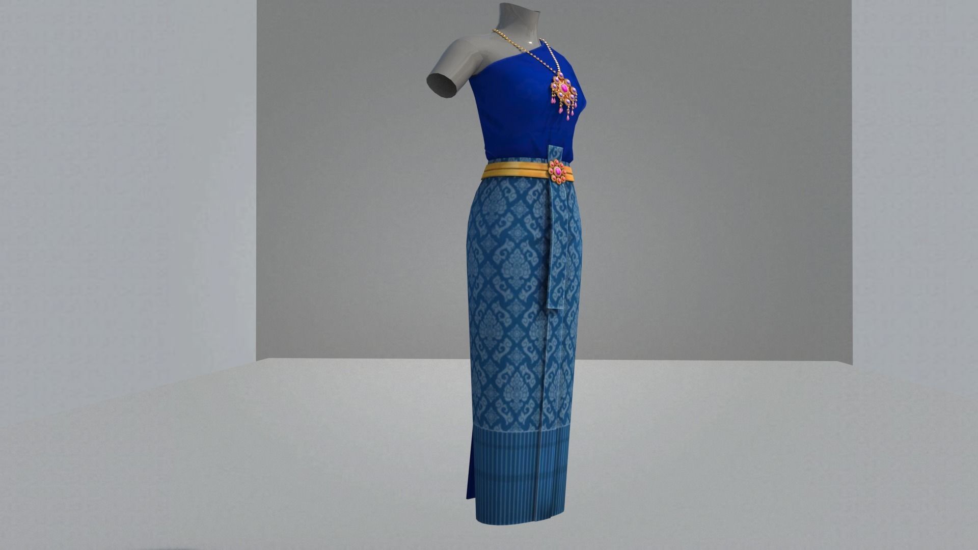 METALLIC CREPE PINK PAISELY 3D PRINT SUIT