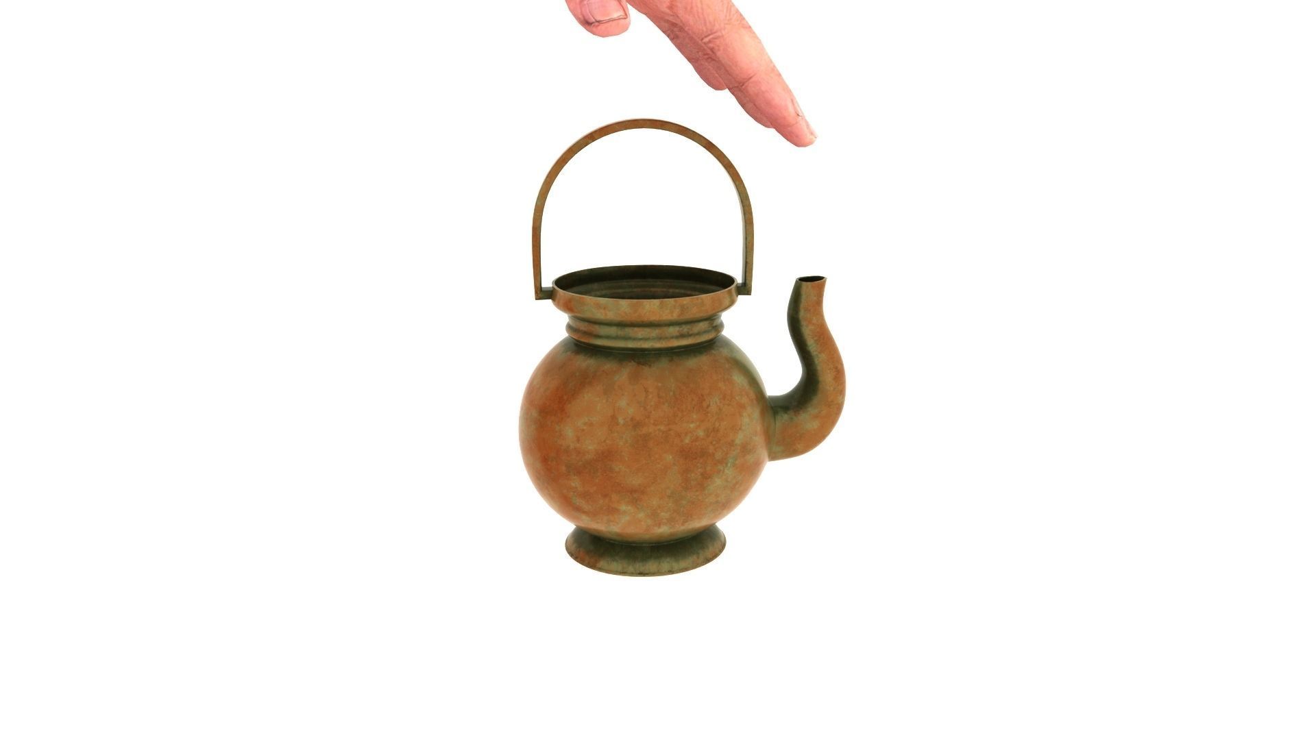 sage 3d model man in orange robe holding pot 3D model_15