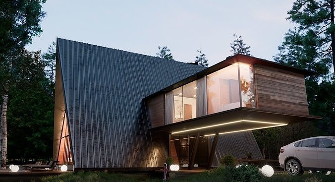 Three story A - Frame house 3ds max file 2018 2019 2020 2021
