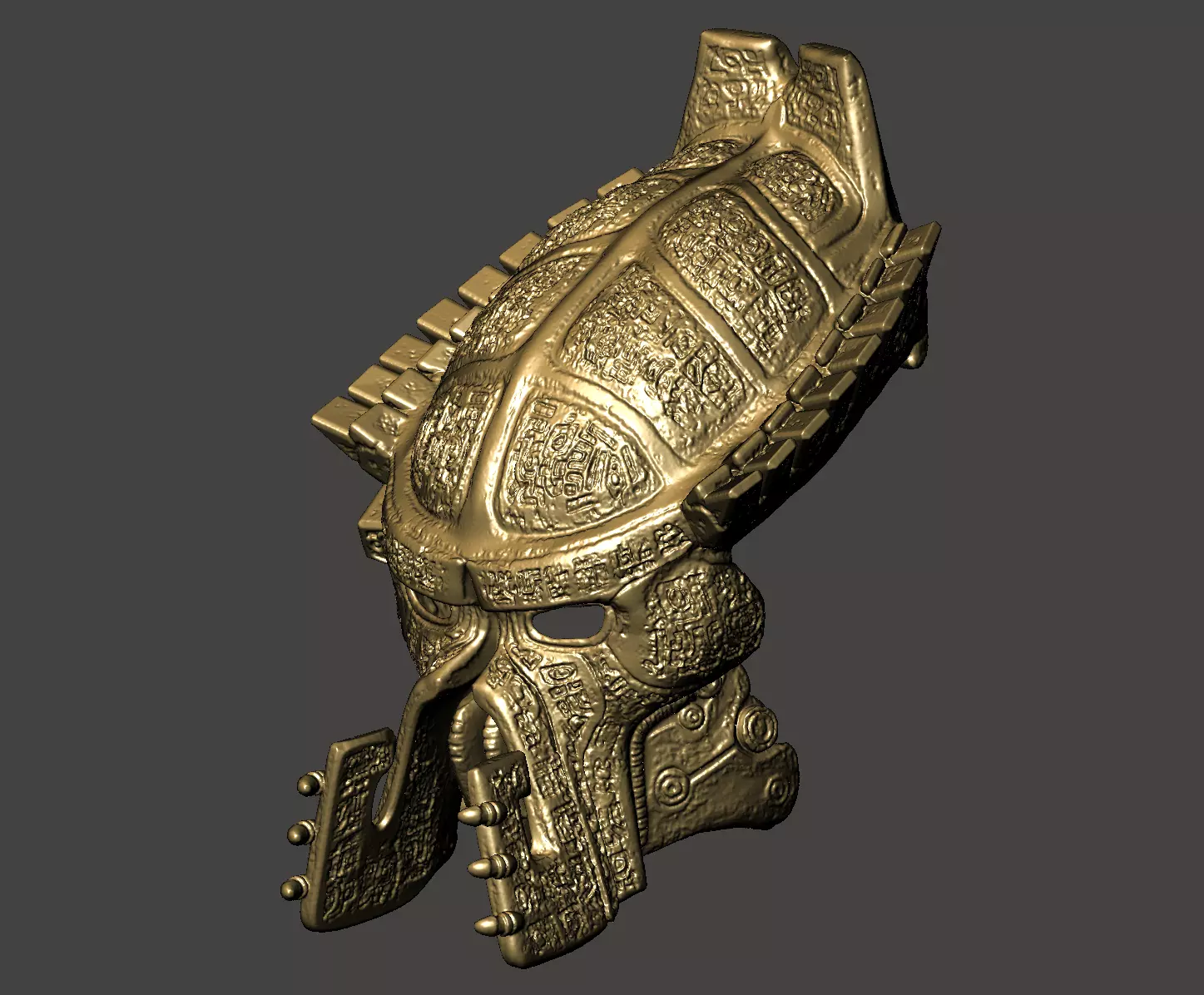 PREDATOR LORD BIOMASK COSPLAY HELMET AVP ANCIENT GYLPHS Hi-Poly 3D print model