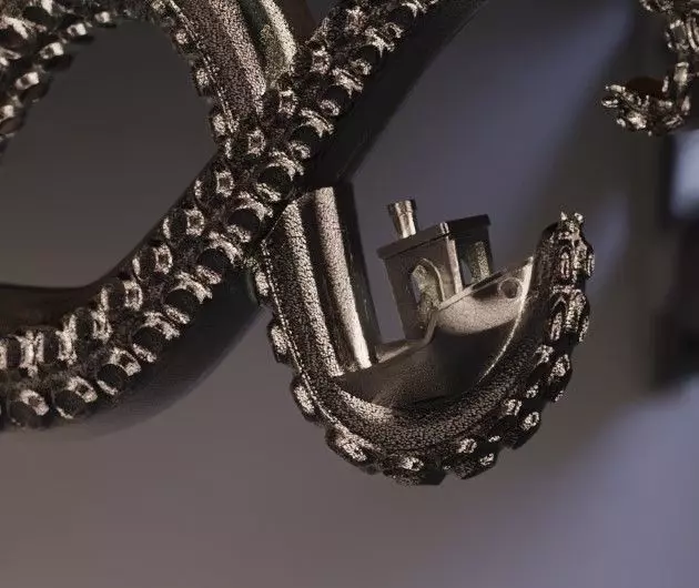 Octopus benchy bracket 3D print model_0