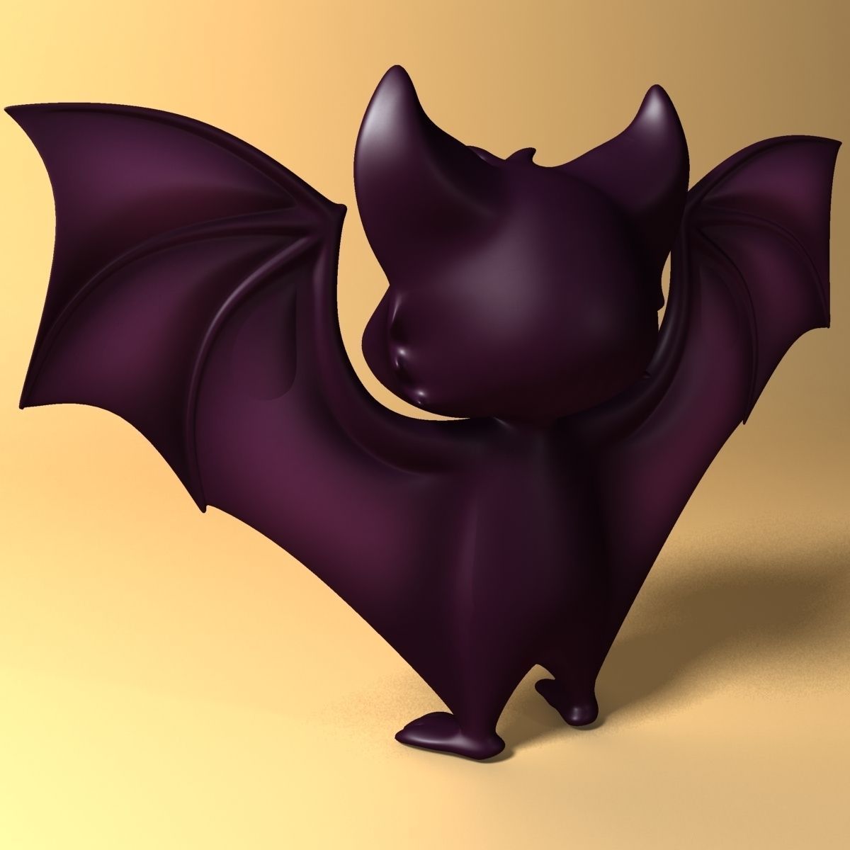 Cartoon Bat RIGGED and Animated Low-poly 3D model_4