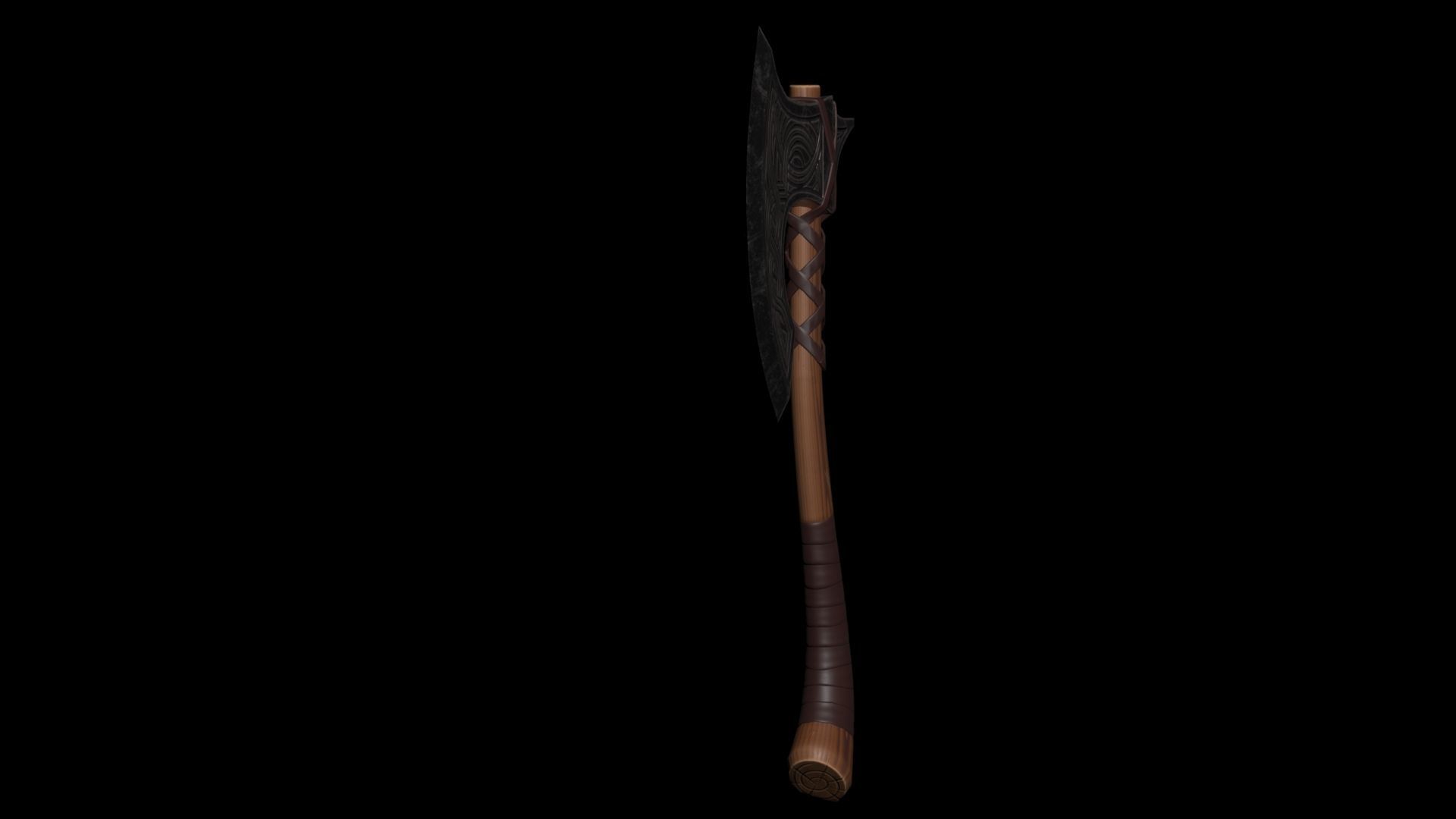 War Axe Low-poly 3D model_4