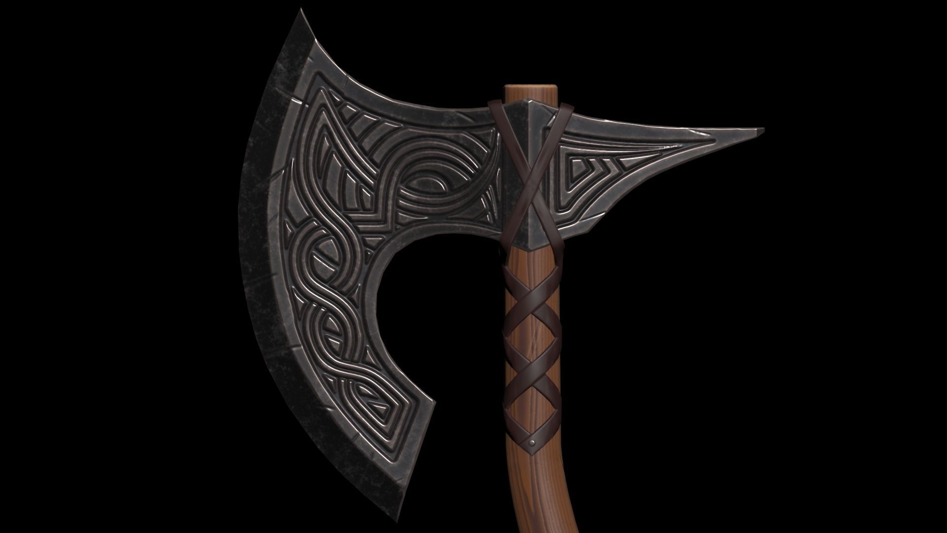 War Axe Low-poly 3D model_13