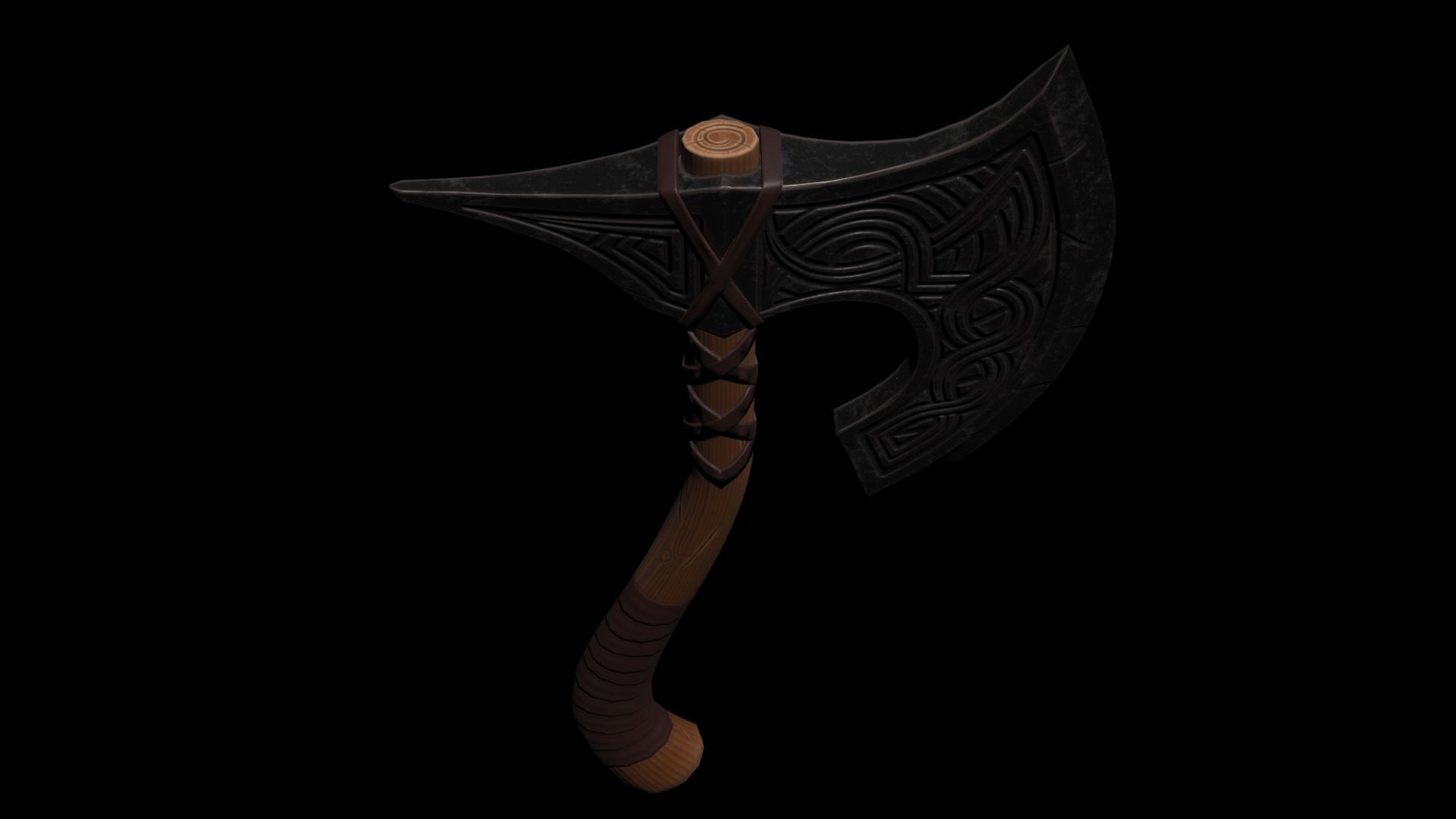 War Axe Low-poly 3D model_16