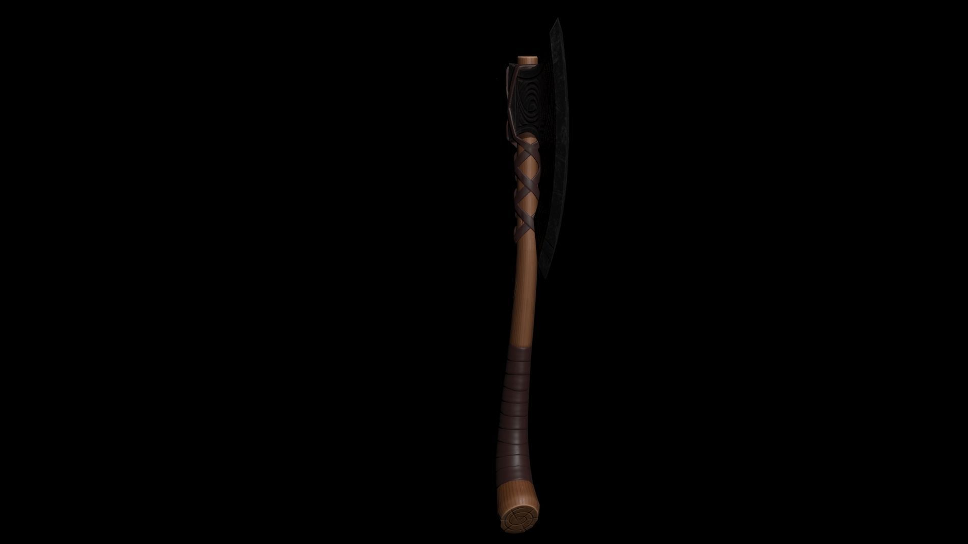 War Axe Low-poly 3D model_3
