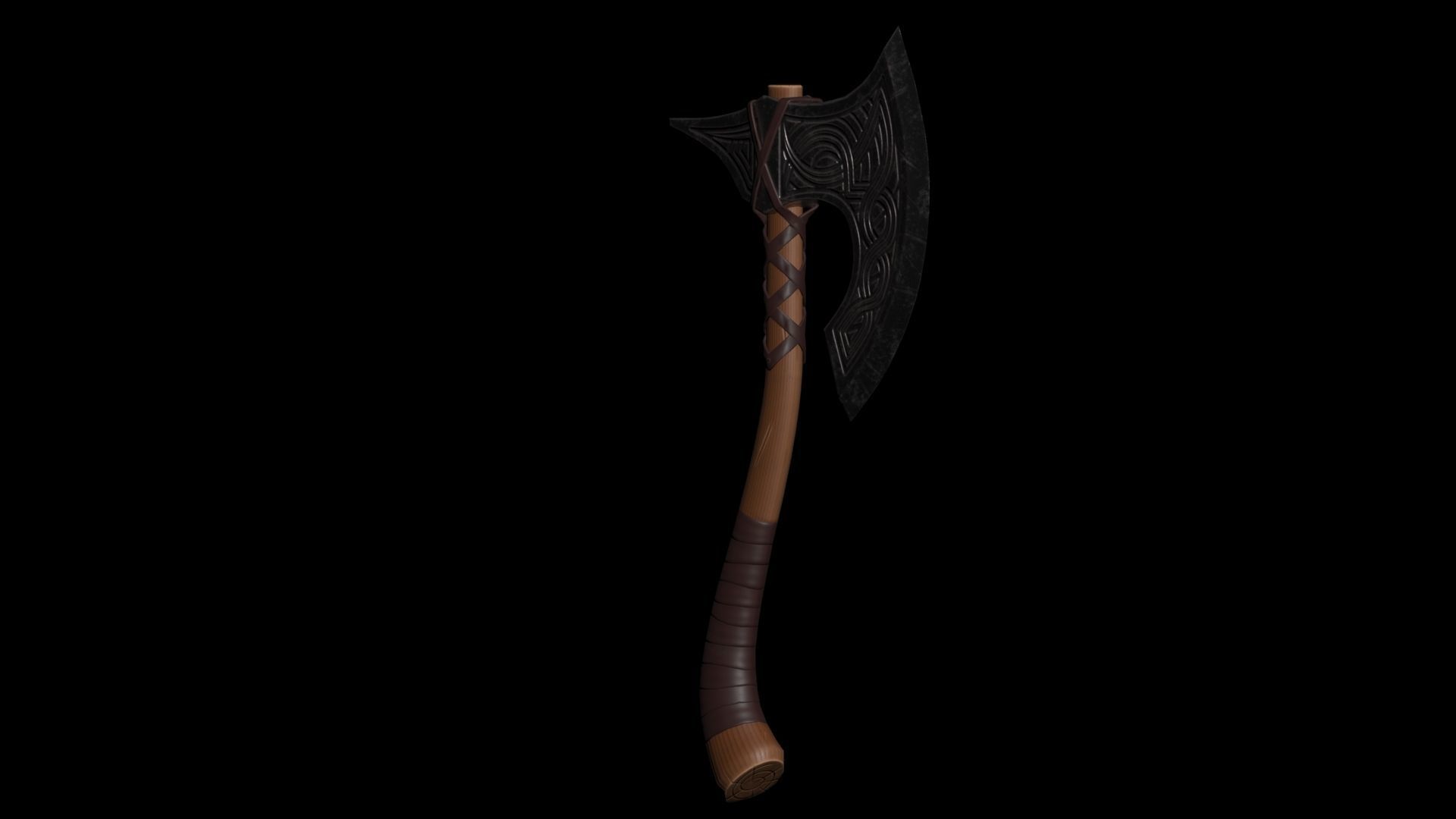 War Axe Low-poly 3D model_2