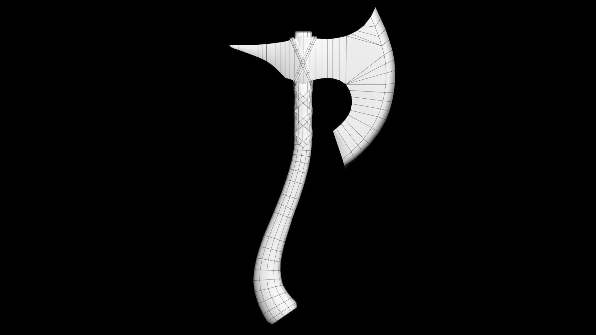 War Axe Low-poly 3D model_19