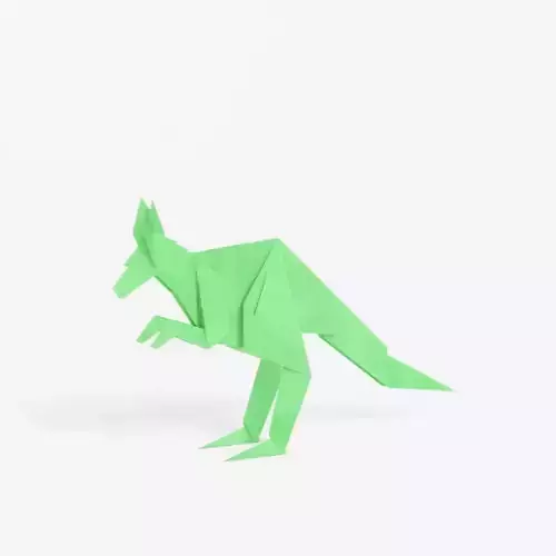 Origami Kangaroo Low-poly 3D model