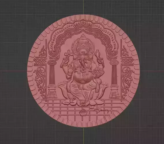 LORD GANESH JI SILVER COIN CAD DESIGN