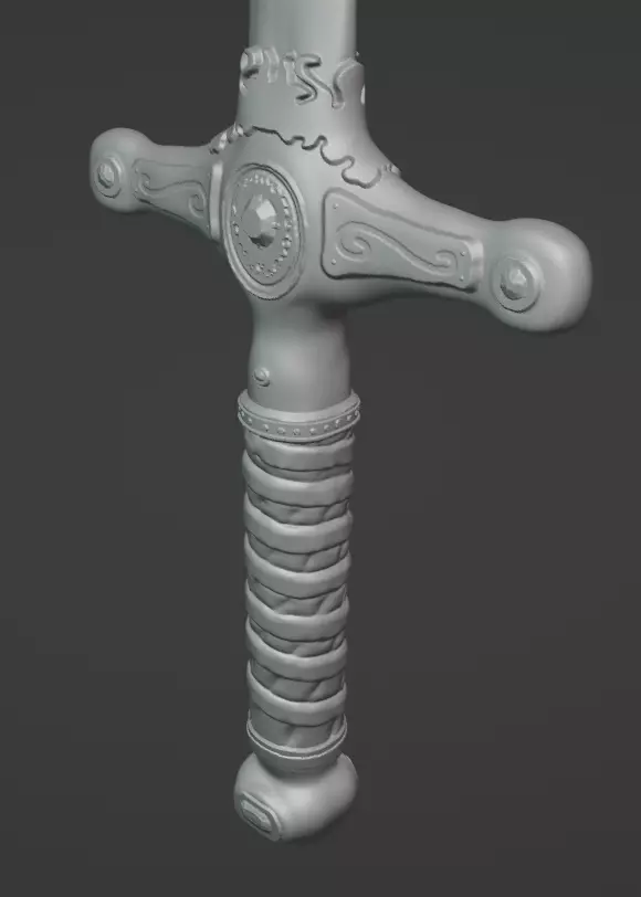 Ornate Fantasy Sword 3D model 3D printable | CGTrader