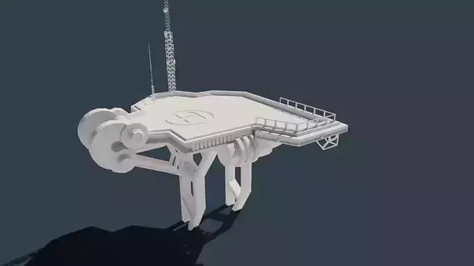 futuristic oil rig structure 3D model