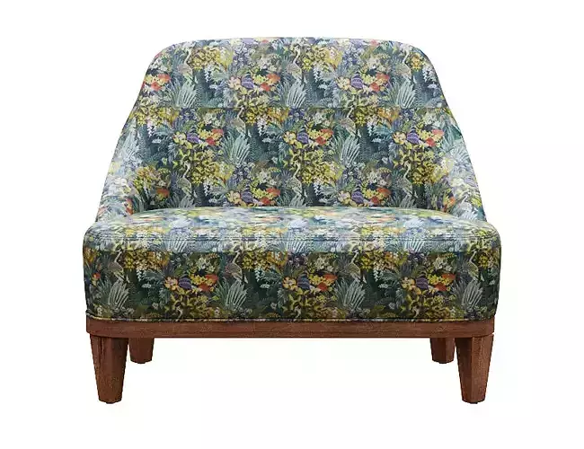 Sofa 2 seater fabric with wooden legs