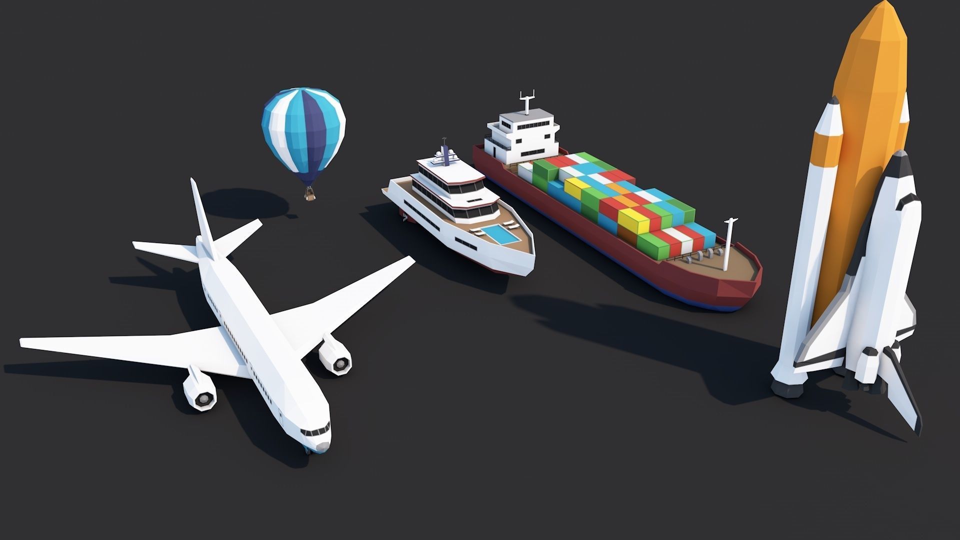 Low Poly Vehicles Pack Collection Low-poly 3D model_12