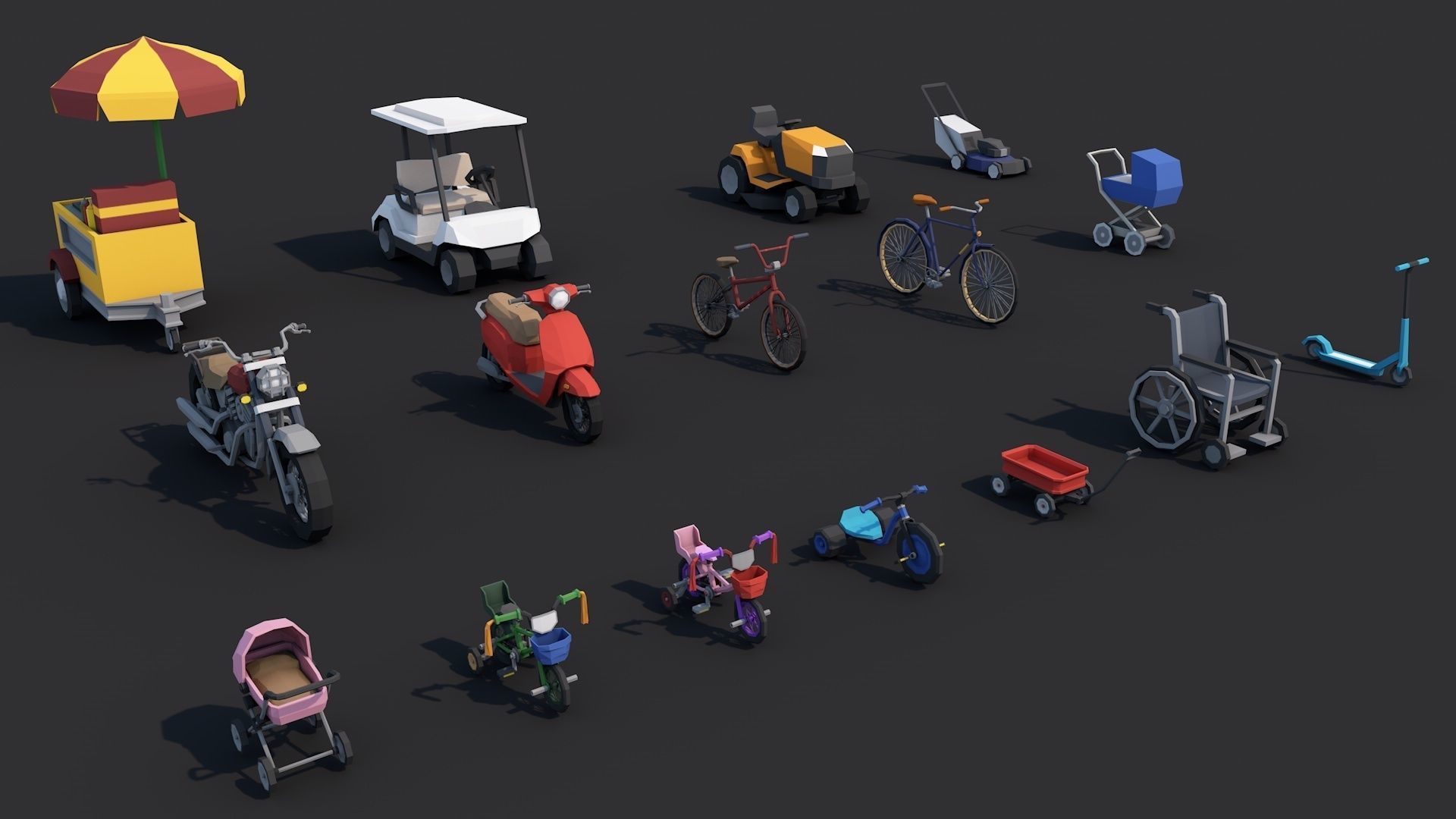 Low Poly Vehicles Pack Collection Low-poly 3D model_2