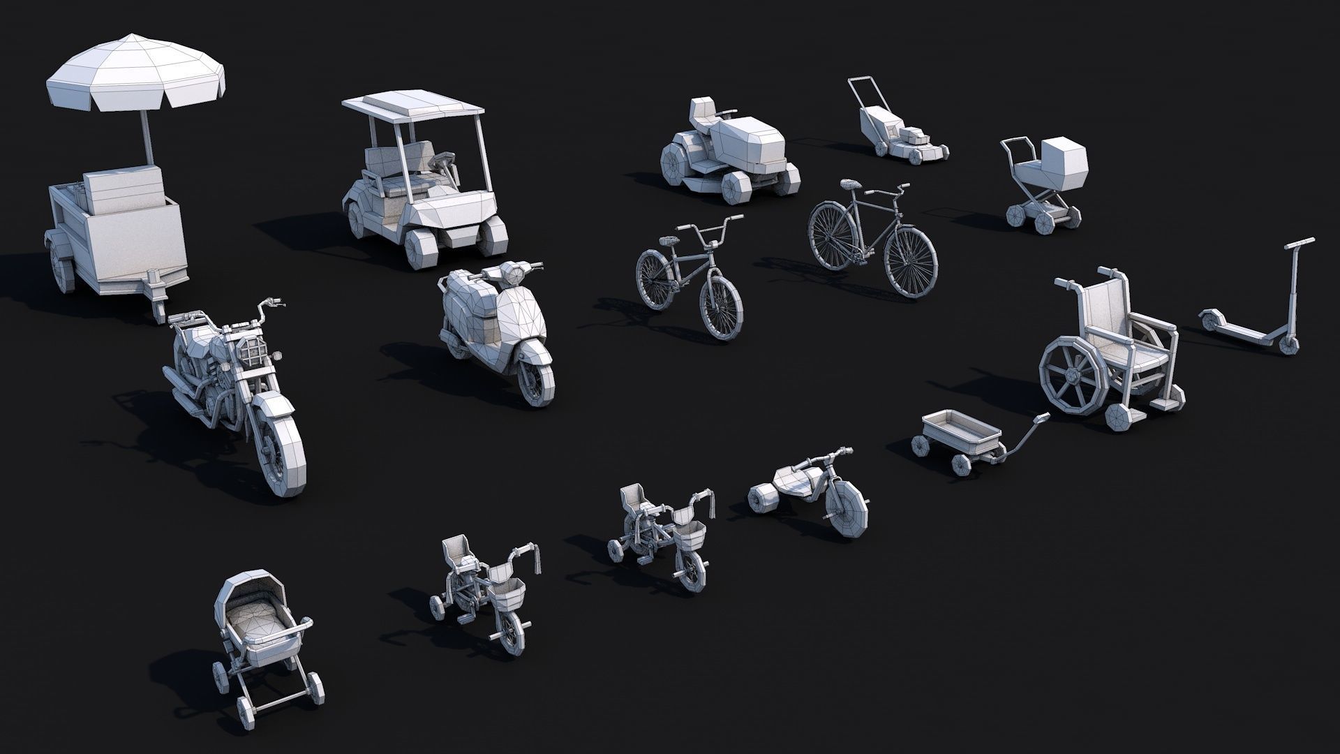 Low Poly Vehicles Pack Collection Low-poly 3D model_3