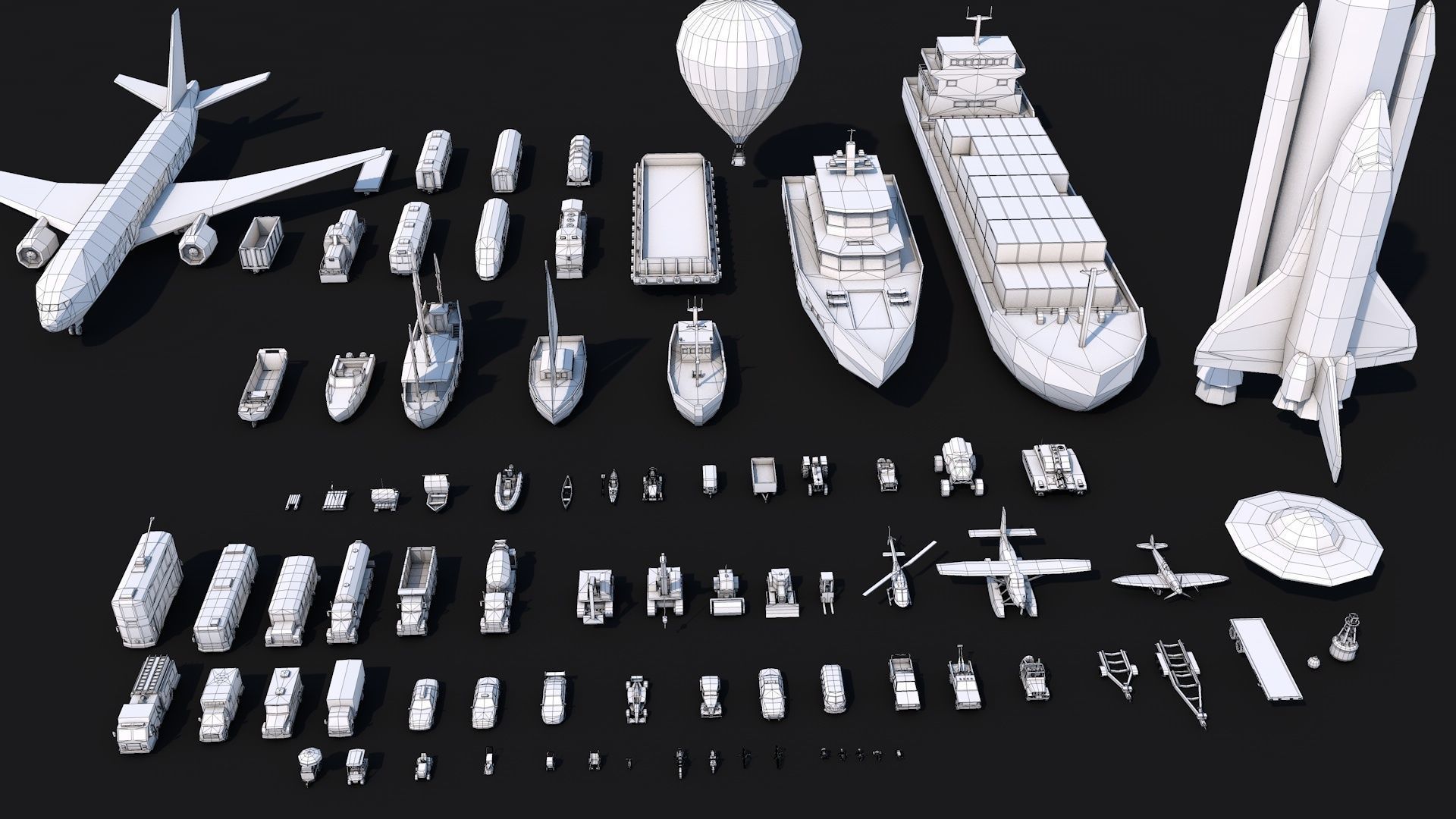 Low Poly Vehicles Pack Collection Low-poly 3D model_1