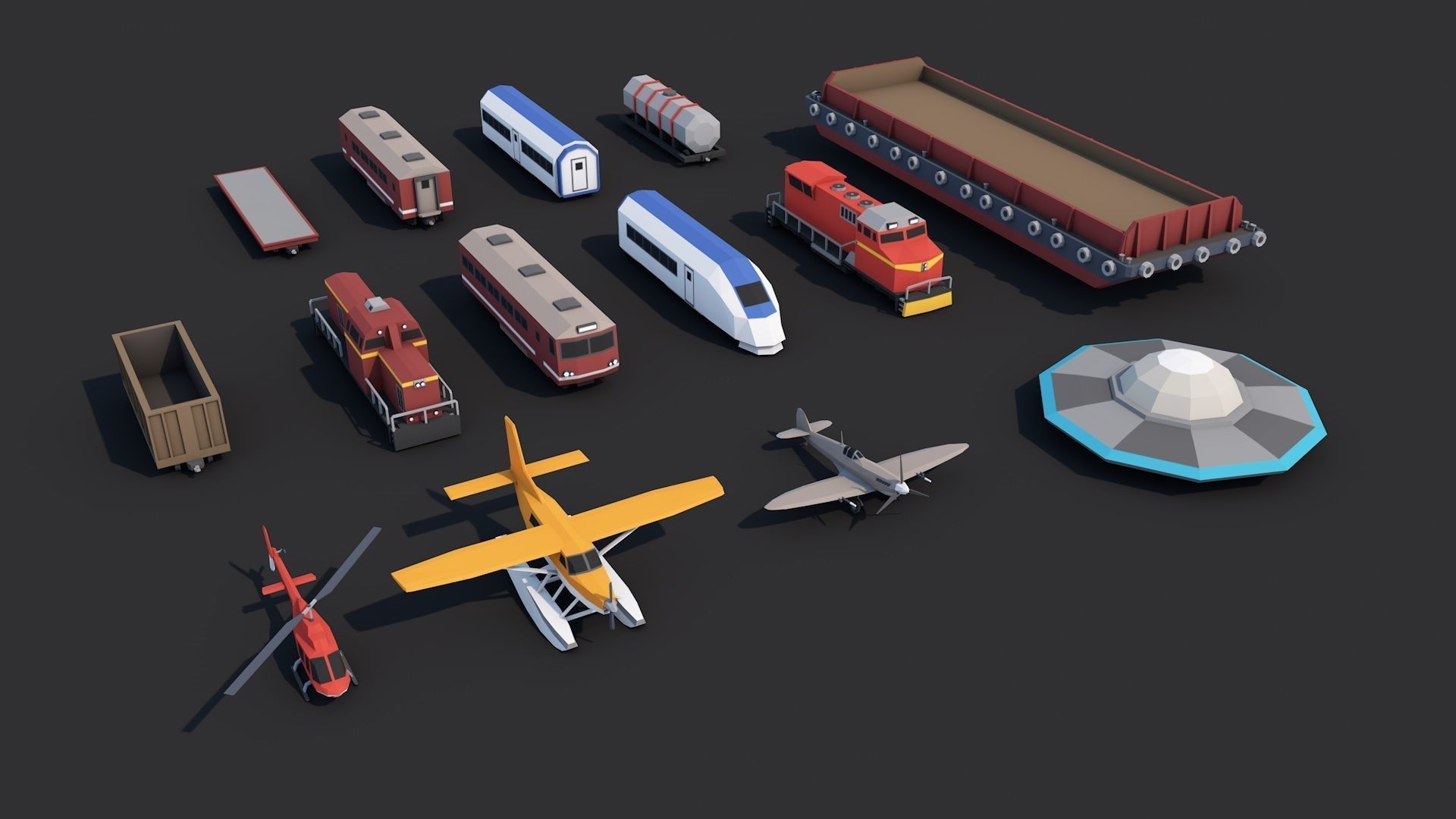 Low Poly Vehicles Pack Collection Low-poly 3D model_10