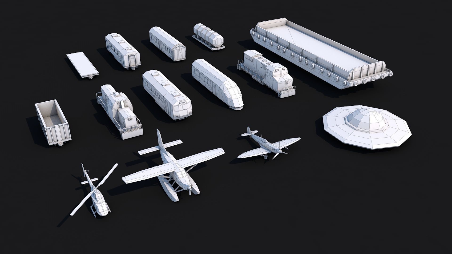 Low Poly Vehicles Pack Collection Low-poly 3D model_11