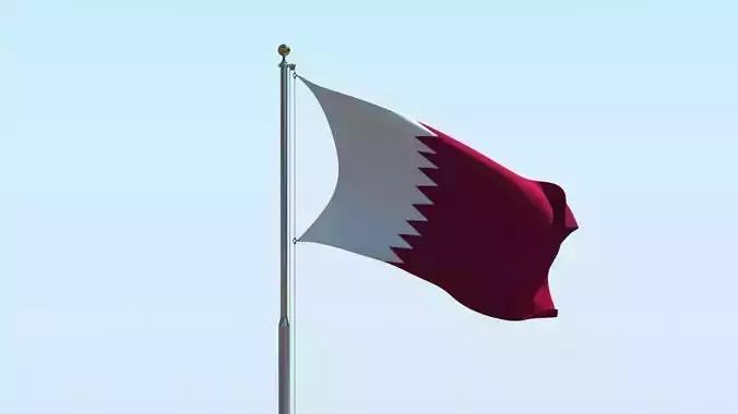 Animated Qatar Flag  3D model