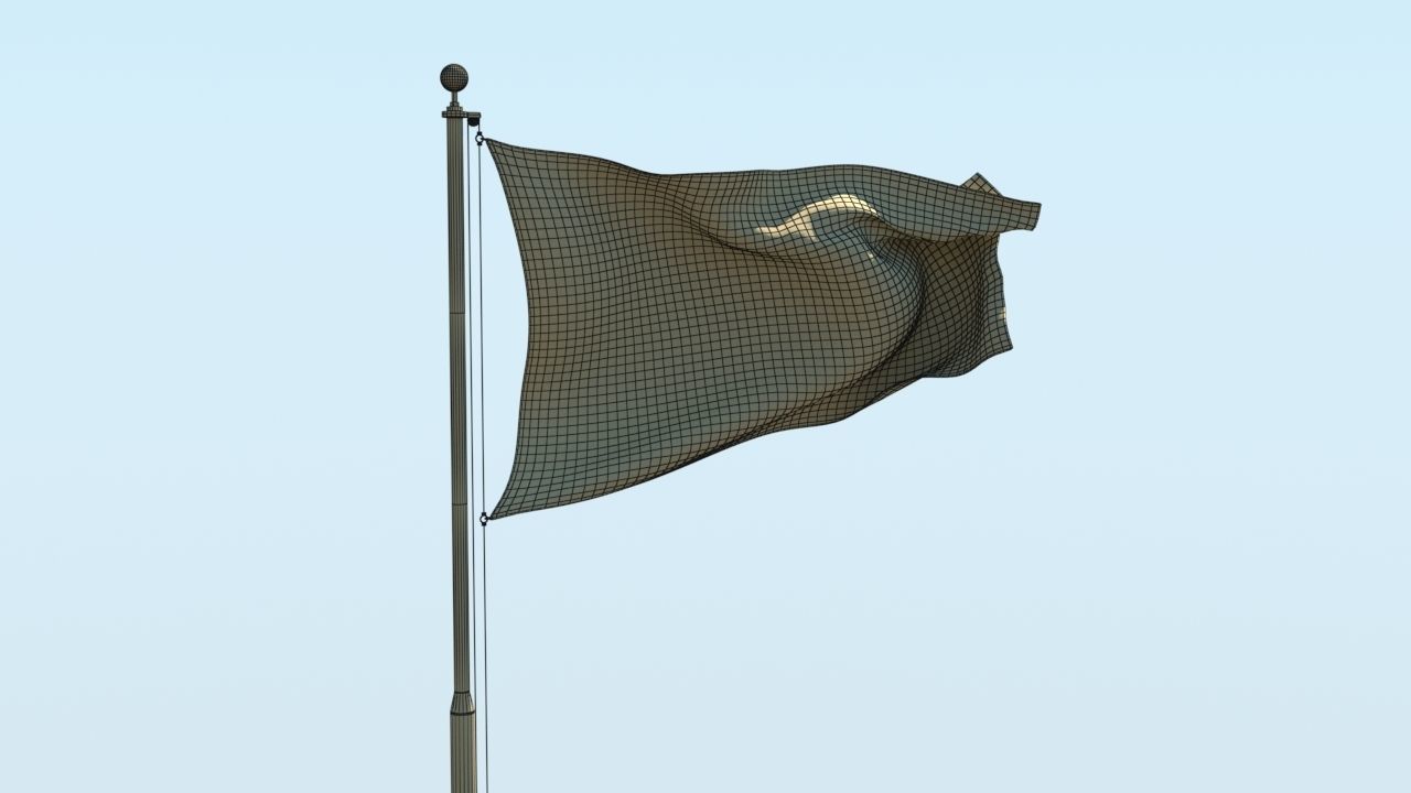 Animated Qatar Flag  3D model_5
