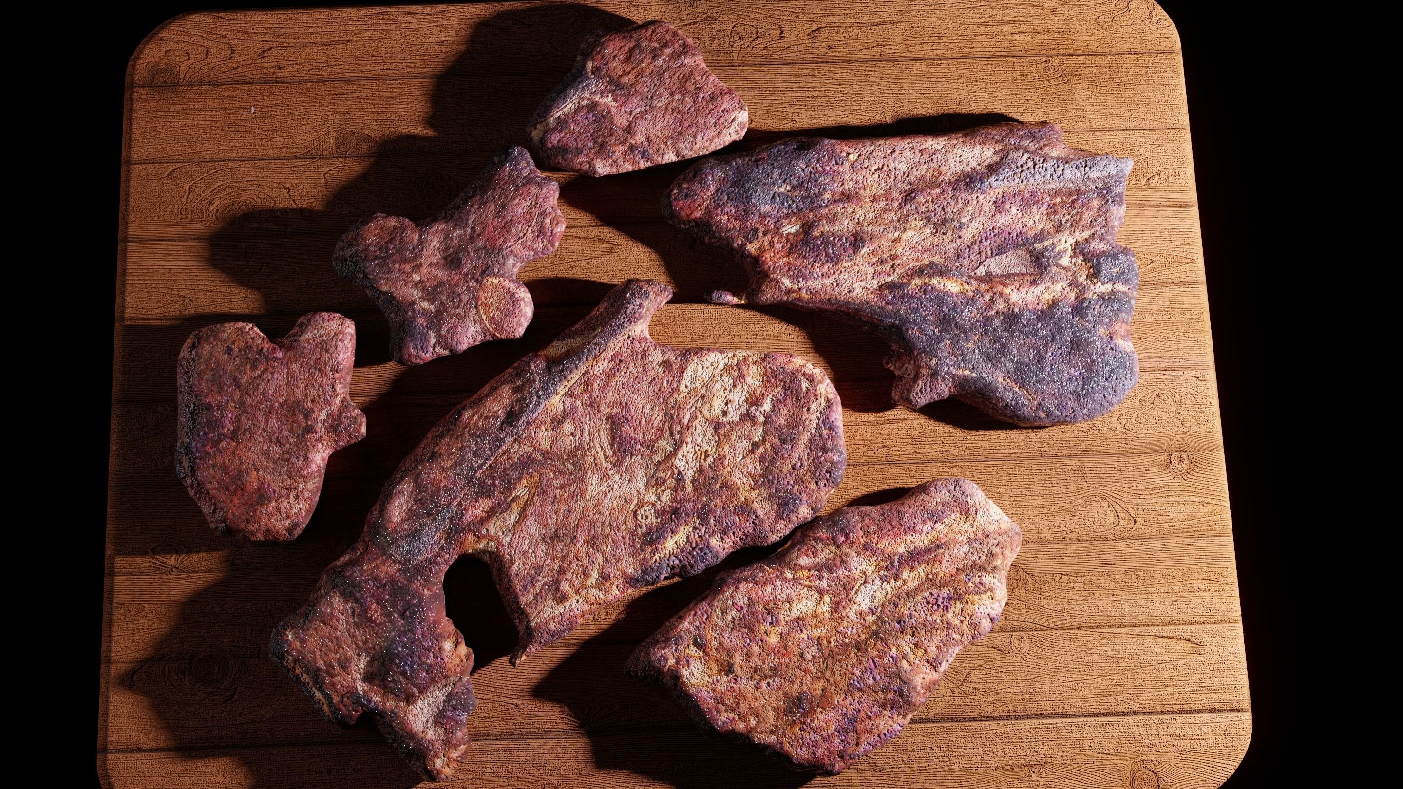 Barbecued Lamb Steaks Low-poly 3D model_4