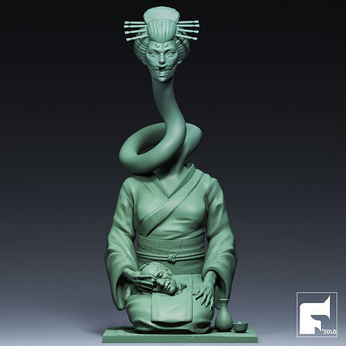 Rokurokubi Yokai 02 Free 3D print model