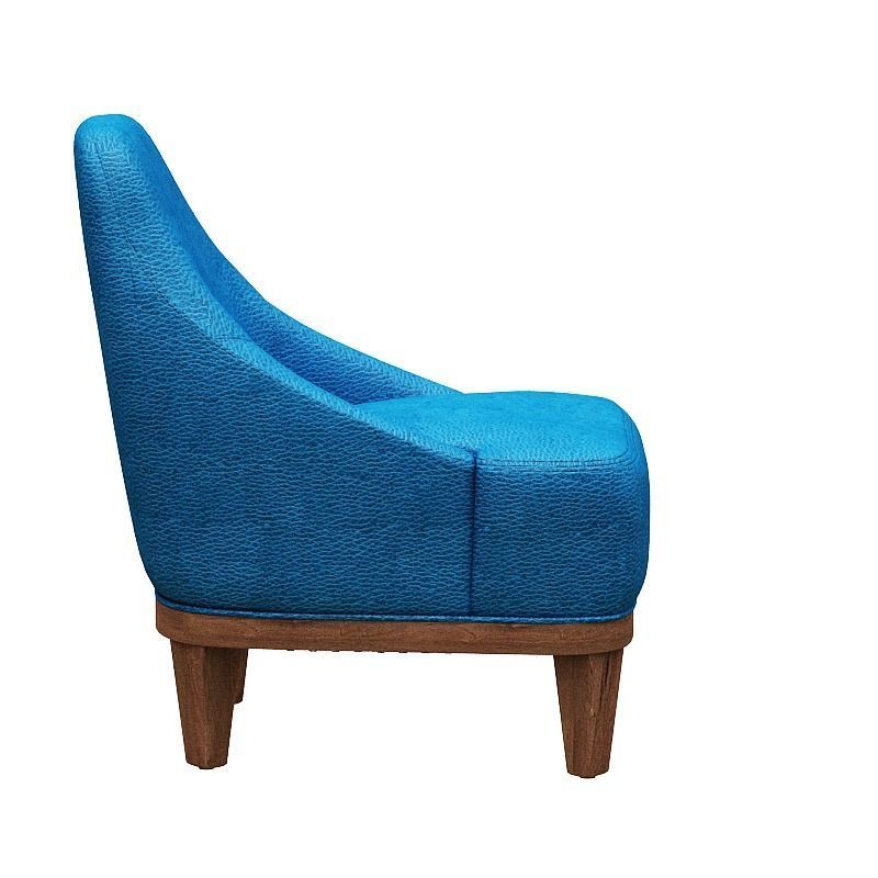 Sofa set 3 type of fabric and wood Low-poly 3D model_9