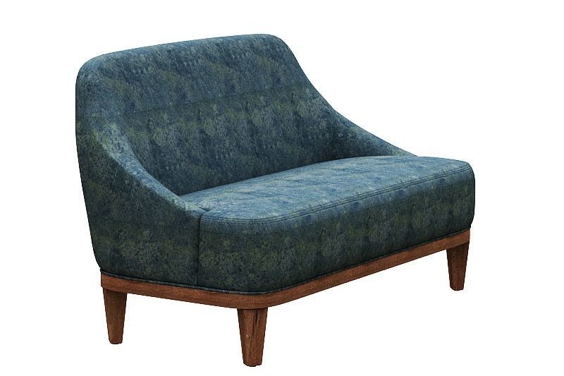 Sofa set 3 type of fabric and wood Low-poly 3D model_20